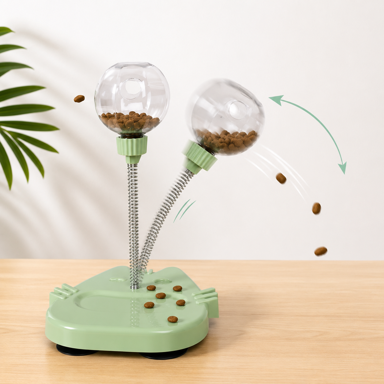 Jouet distributeur de friandises oscillant pour chat