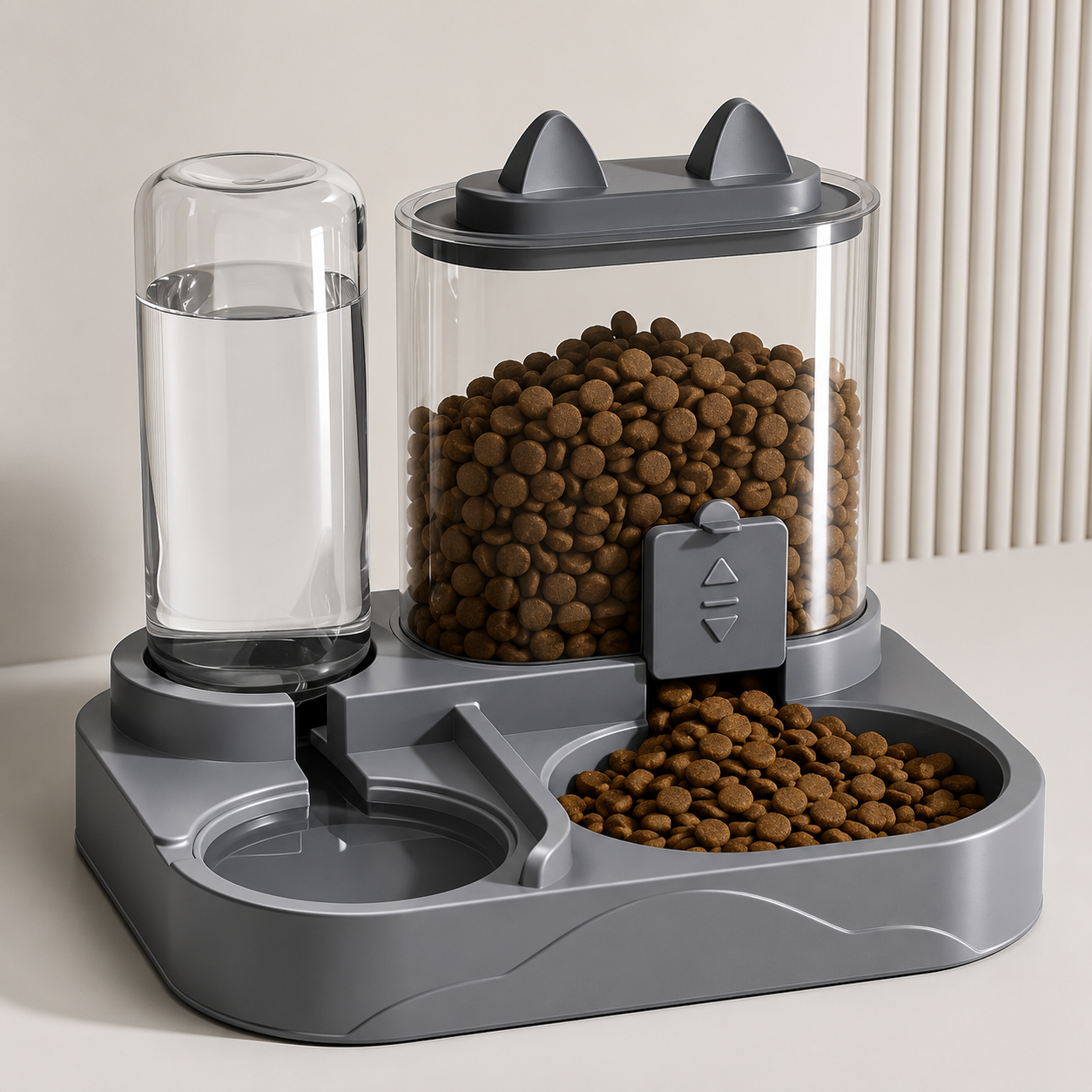 Distributeur 2-en-1 d'Eau et de Nourriture pour Chien et Chat