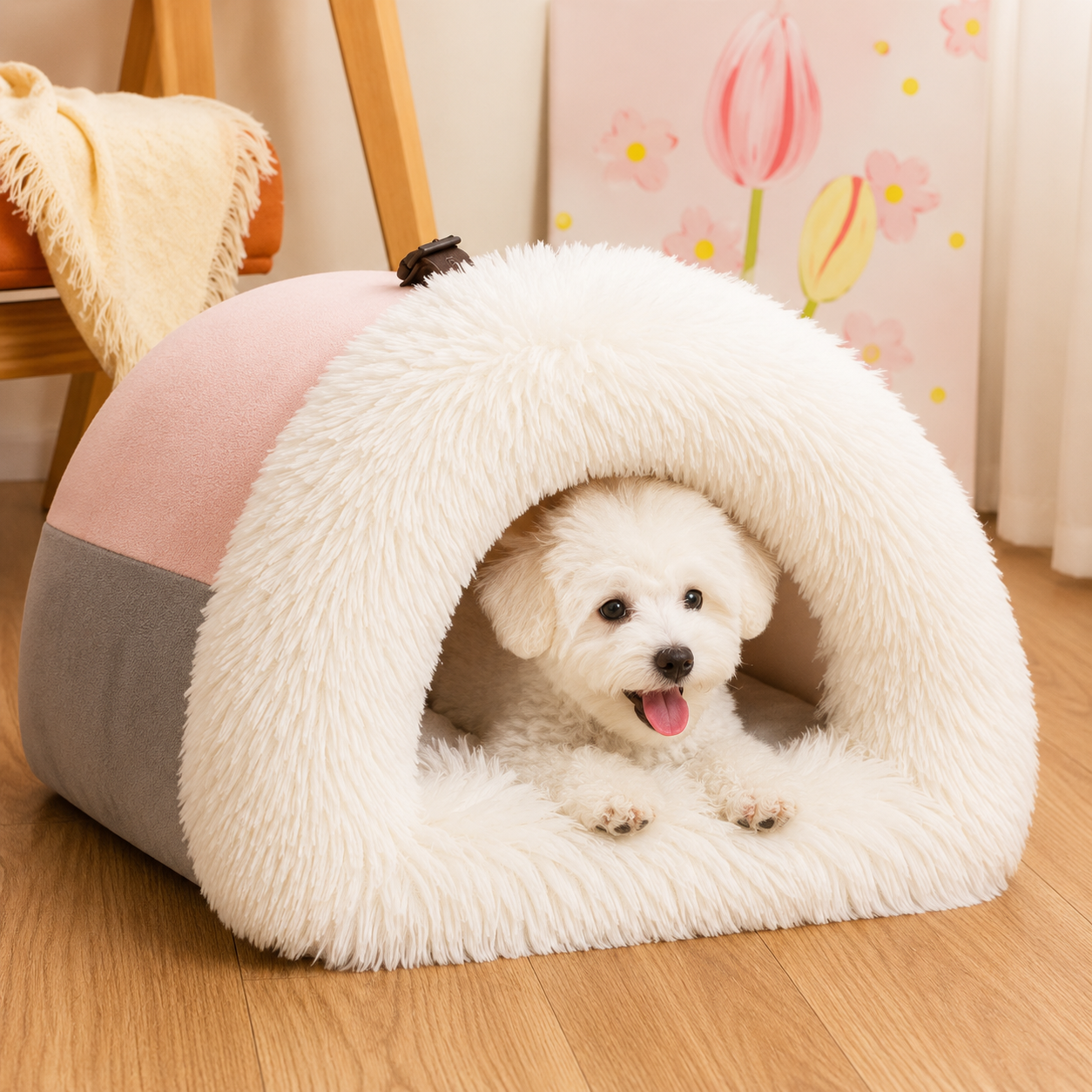 Lit Long en Peluche Ultra Doux pour Chien et Chat