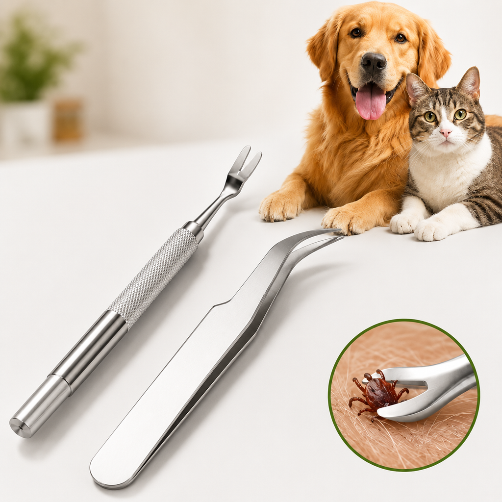 Pince à Tiques en Acier Inoxydable pour Chien et Chat