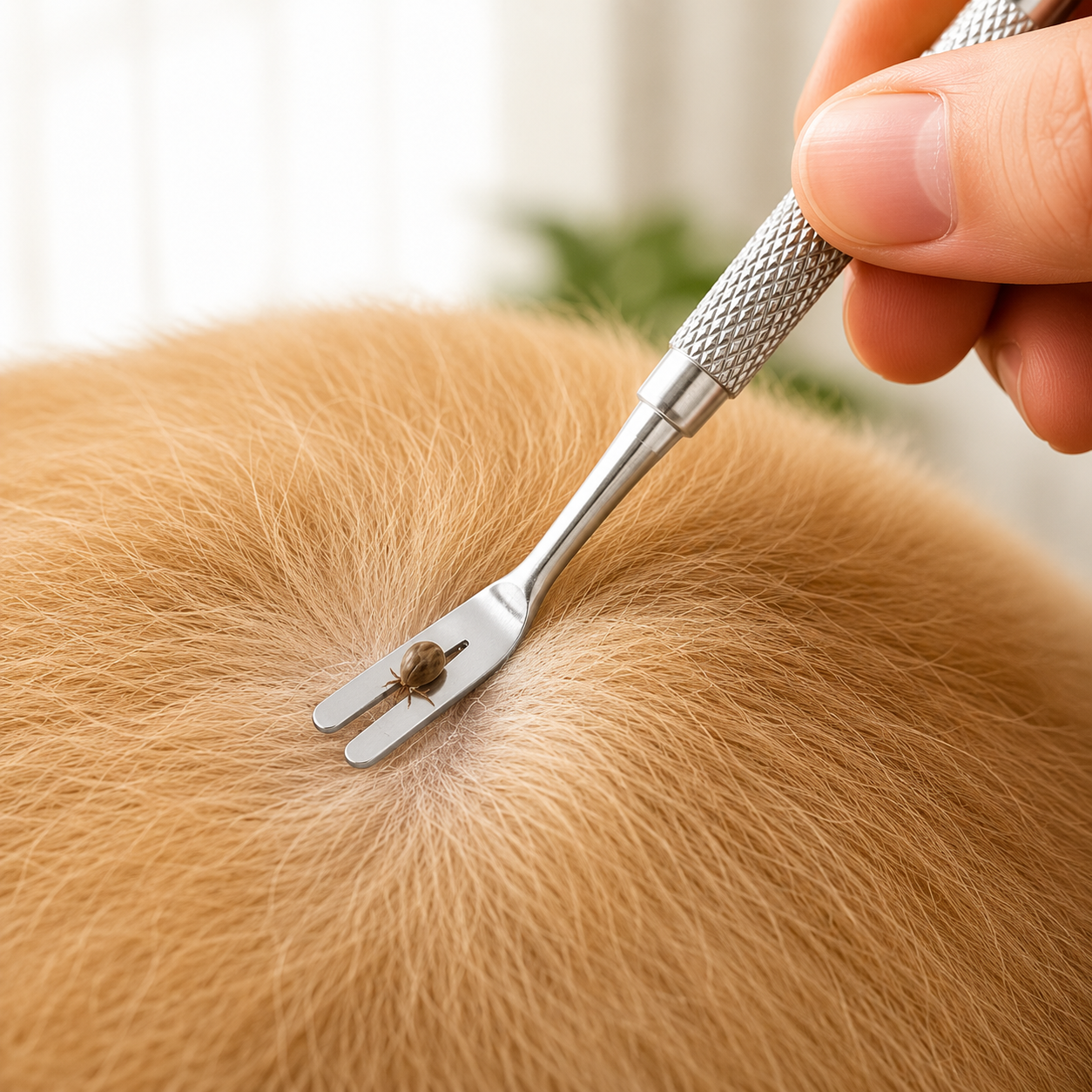 Pince à Tiques en Acier Inoxydable pour Chien et Chat