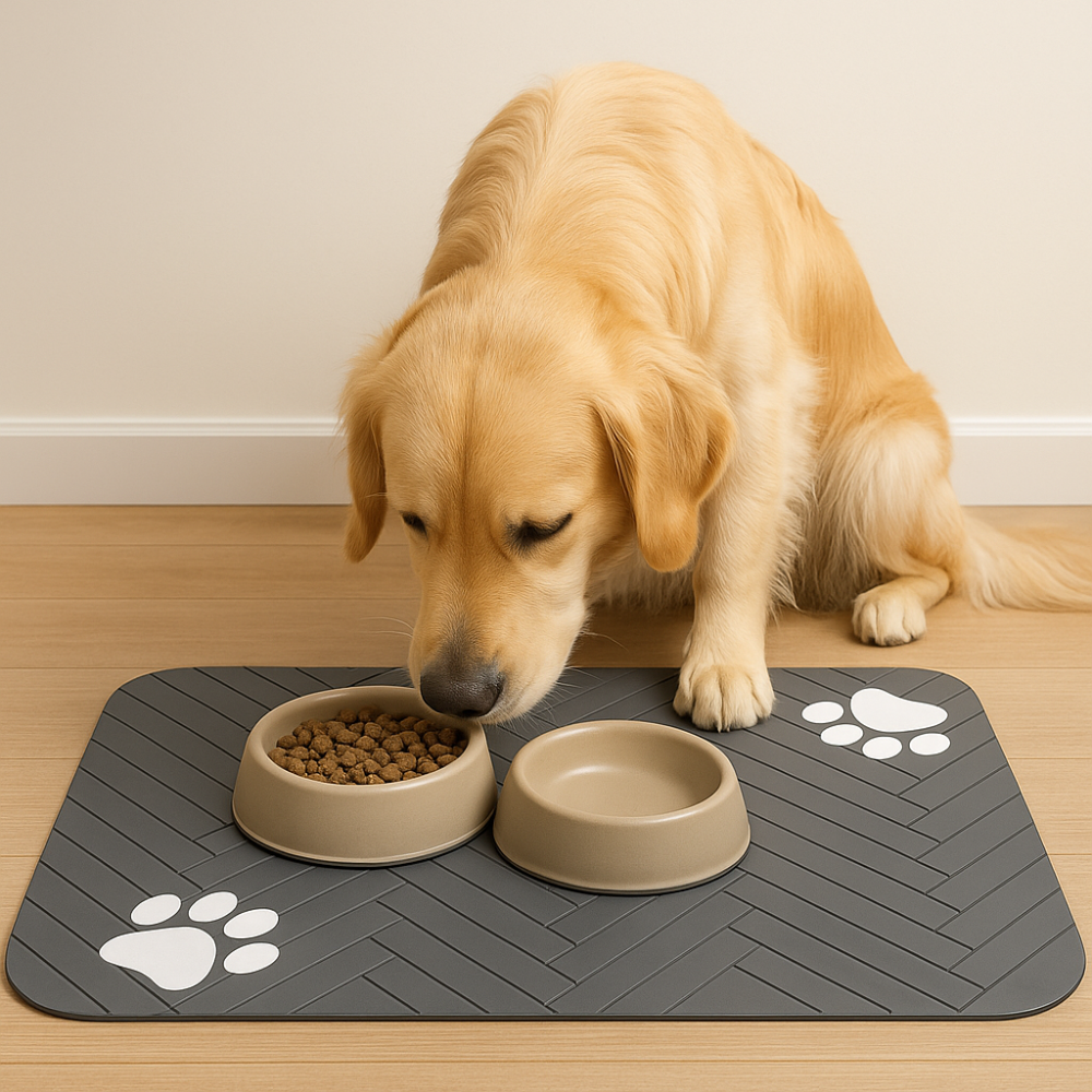 Tapis d’Alimentation Imperméable 60x90cm pour Chiens et Chats